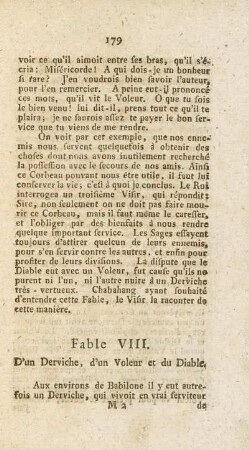 Fable VIII. D'un Derviche, d'un Voleur et du Diable