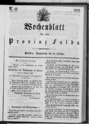 Nr. 42, Ausgabe vom 18. Oktober 1862
