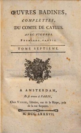 Œuvresbadines, Complettes Du Comte Caylus : Avec Figures, 7
