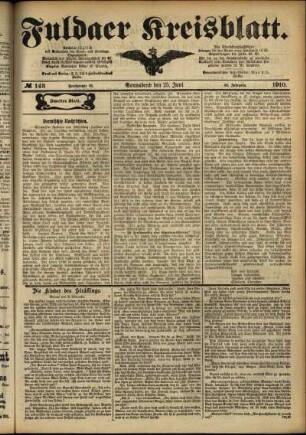 Zweite Ausgabe vom Samstag, den 25. Juni 1910.