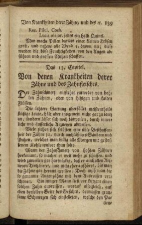 Das 13. Capitel. Von denen Krankheiten derer Zähne und des Zahnfleisches.