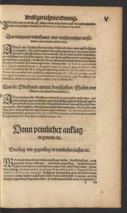 Vonn peinlicher anklag/ in gemain/ etc.