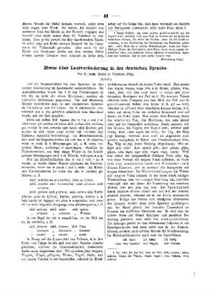Etwas über Lautveränderung in der deutschen Sprache : (Schluss)