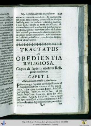 Tractatus de Obedientia Religiosa