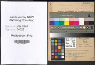 Entnazifizierung Fritz Rottlaender , geb. 11.03.1900 (Verwaltungsangestellter)
