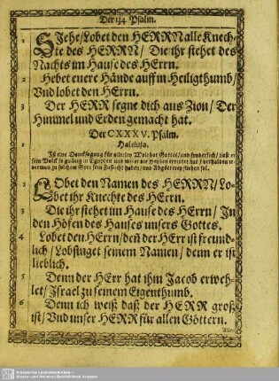Der CXXXV. Psalm