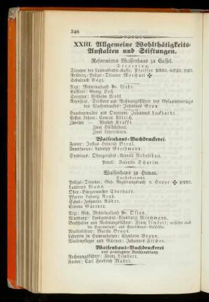XXIII. Allgemeine Wohlthätigkeits=Anstalten und Stiftungen.