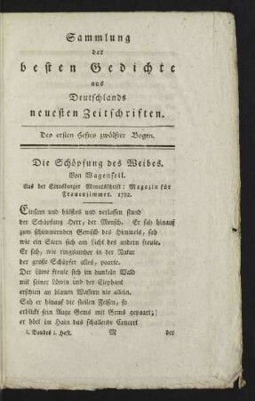 Des ersten Heftes zwölfter Bogen