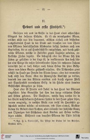 II. Geburt und erste Kindheit