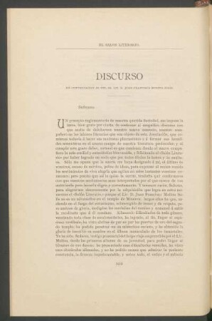 Discurso en contestación al del Sr. Lic. D. Juan Francisco Molina Solís.