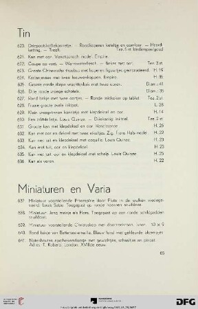 Miniaturen en varia (Nr. 637-649)