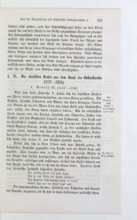 §. 26. Die deutschen Kaiser aus dem Hause der Hohenstaufen (1137 - 1254)