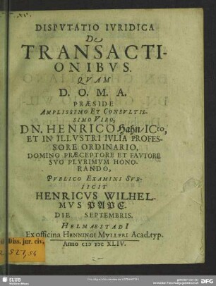 Disputatio iuridica de transactionibus