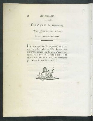 No. 49. Denner De Hambourg. Demi figure demi nature