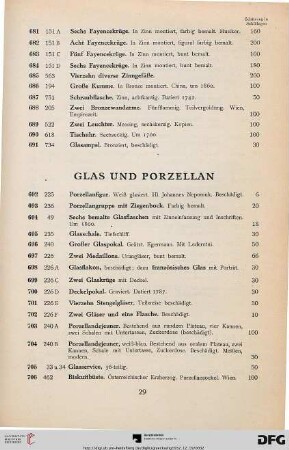 Glas und Porzellan 8Nr. 692-710)