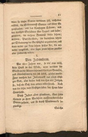 X. Von Judenthum
