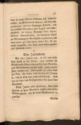 X. Von Judenthum