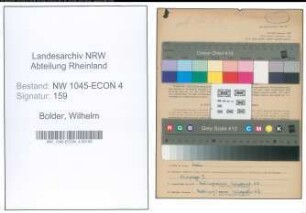 Entnazifizierung Wilhelm Bolder , geb. 01.10.1907 (Handelsvertreter)