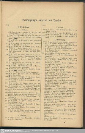 Berichtigungen während des Druckes