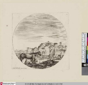 Ruhender Hirte vor Ruine (Therme des Dioclétien)