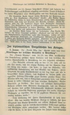 Zur diplomatischen Vorgeschichte des Krieges
