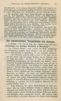 Zur diplomatischen Vorgeschichte des Krieges