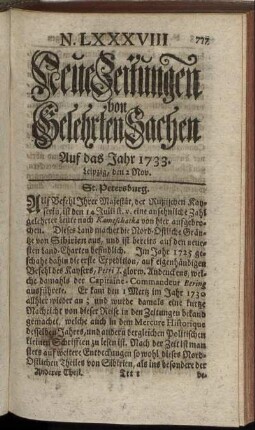 N. LXXXVIII. Leipzig, den 2 Nov. - N. XCVI. Leipzig, den 30 Nov.