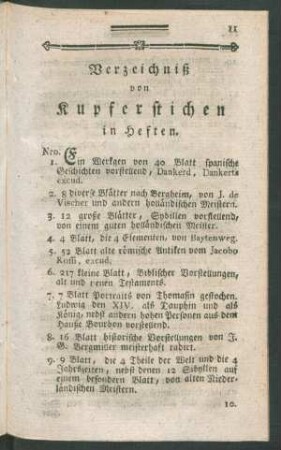 Verzeichniß von Kupferstichen in Heften