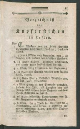 Verzeichniß von Kupferstichen in Heften