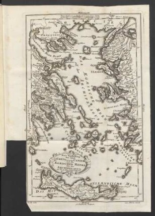 Neue Vorstellung der Insel Creta heut zu Tage Candia und des Aegaeischen Meers oder des Archipelagus wie sie zu alten Zeiten bekannt gewesen