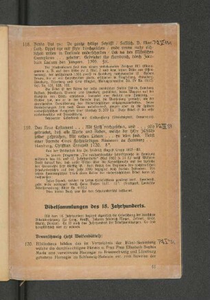Bibelsammlungen des 18. Jahrhunderts.