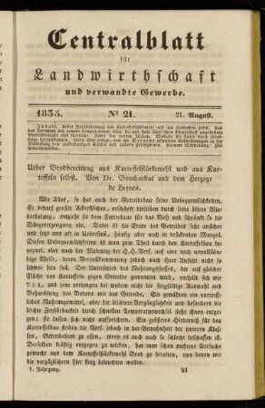 1835. No. 21. 21. August