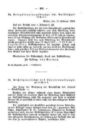 Rechtsgrundsätze des Oberverwaltungsgerichtes : [G. Öffentliches Volksschulwesen]