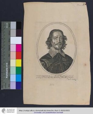 Otto Gericke Patricius et Reipubl. Magdeburgensis Consul, ejusdemq[ue] ad Univers. Pac. Tract. Monasterii et Osnabrugi Legatus / P. Aubry excud.