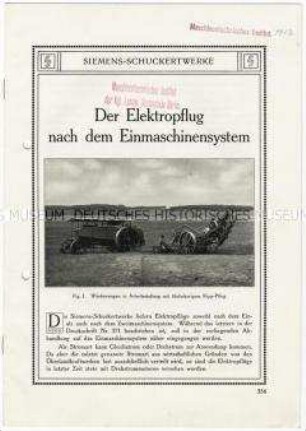 Elektropflüge im Einmaschinensystem