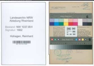 Entnazifizierung Reinhard Hohagen , geb. 13.03.1892 (Apotheker)