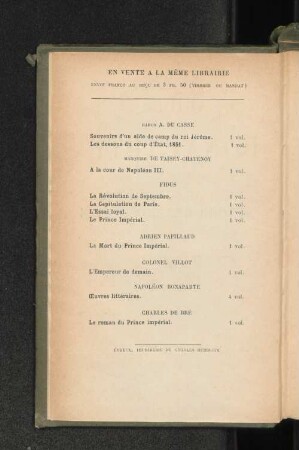 En vente a la même librairie
