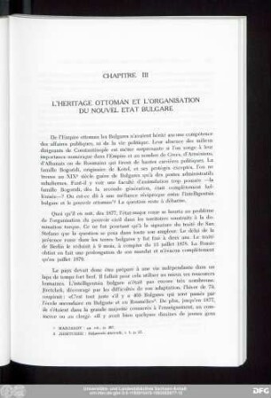 Chapitre III L'Heritage Ottoman Et L'Organisation Du Nouvel Etat Bulgare
