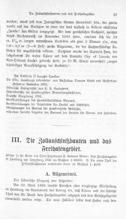III. Die Zollanschlußbauten und das Freihafengebiet.