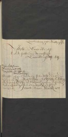 Quedlinburg [den] 2ten Nov[ember] 1792. Nota ...