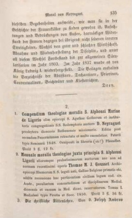 135-163 [Rezension] Neyraguet, D., Compendium theologiae moralis S. Alphonsi Mariae de Ligorio