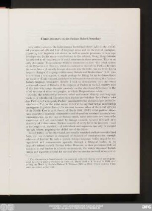 Ethnic processes on Pathan-Baluch boundary