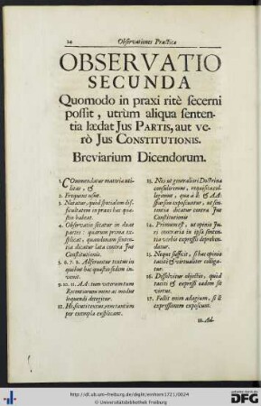 Observatio Secunda.