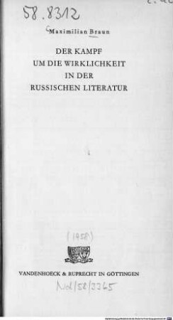 Der Kampf um die Wirklichkeit in der russischen Literatur