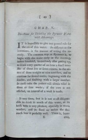 Chap. V. Directions for Drinking the Pyrmont Water with Advantage