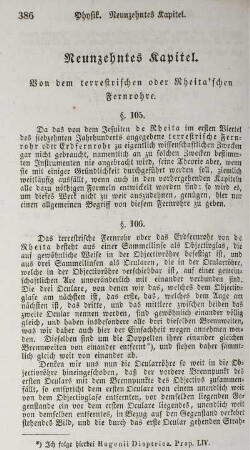 Neunzehntes Kapitel. Von dem terrestrischen oder Rheita'schen Fernrohre.