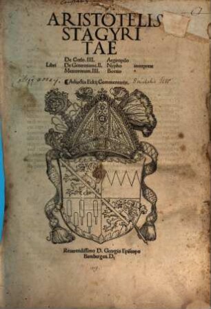 Aristotelis Stagiritae Libri De Coelo IIII.