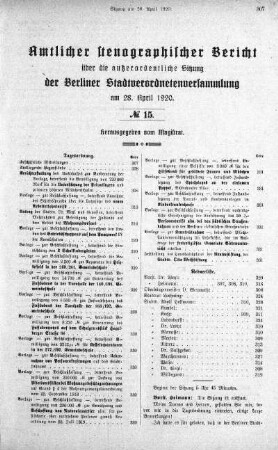 No. 15, 28. April 1920