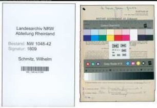 Entnazifizierung Wilhelm Schmitz , geb. 06.09.1895 (Buchdrucker)