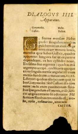 Dialogus IIII. Apparatus.